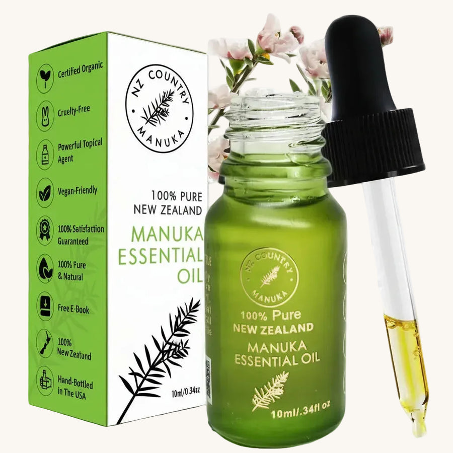 NZ Country Manuka Oil 10ml — 100% pure East Cape Mānuka essential oil, single-source New Zealand