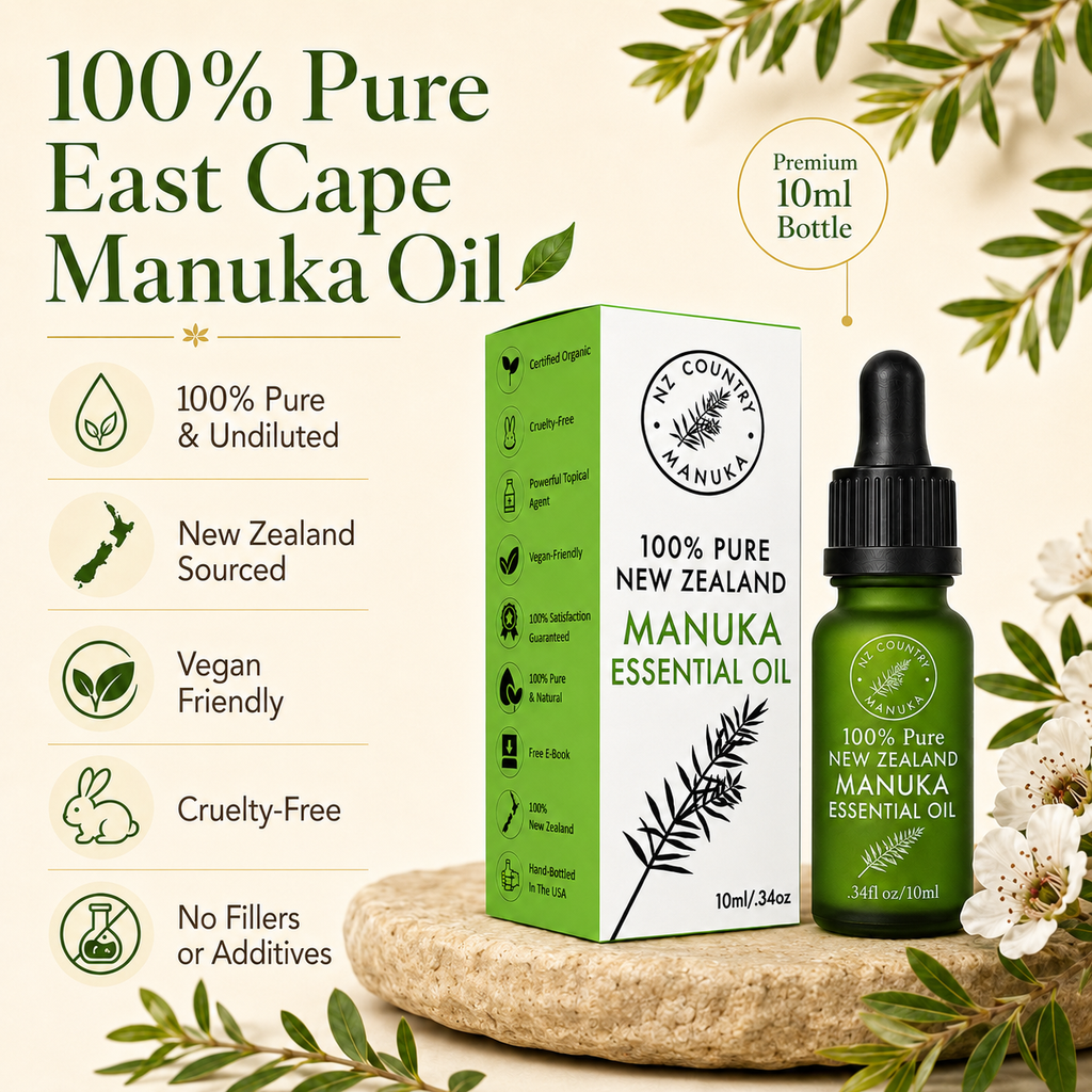 Pure Manuka Oil - 10ml 100% Organic NZ Essential Oil NZ Country Manuka
