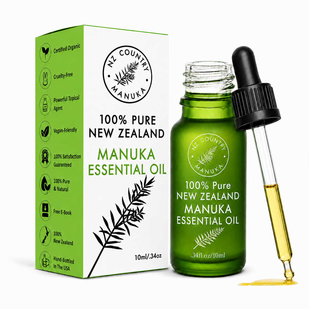 Pure Manuka Oil - 10ml 100% Organic NZ Essential Oil