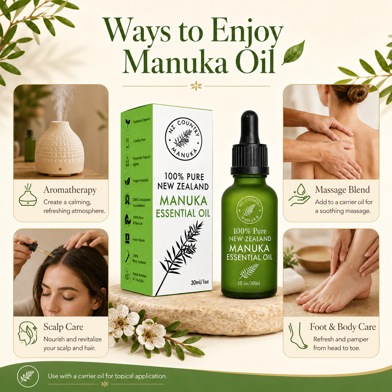 100% Pure NZ East Cape Manuka Oil - 30ml NZ Country Manuka