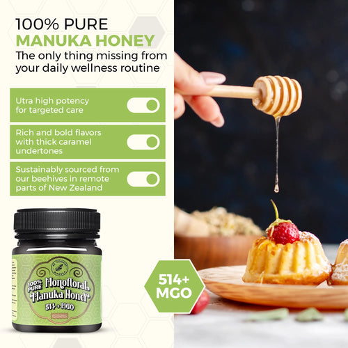 Pure raw Manuka Honey texture — smooth golden UMF 15+ honey from East Cape